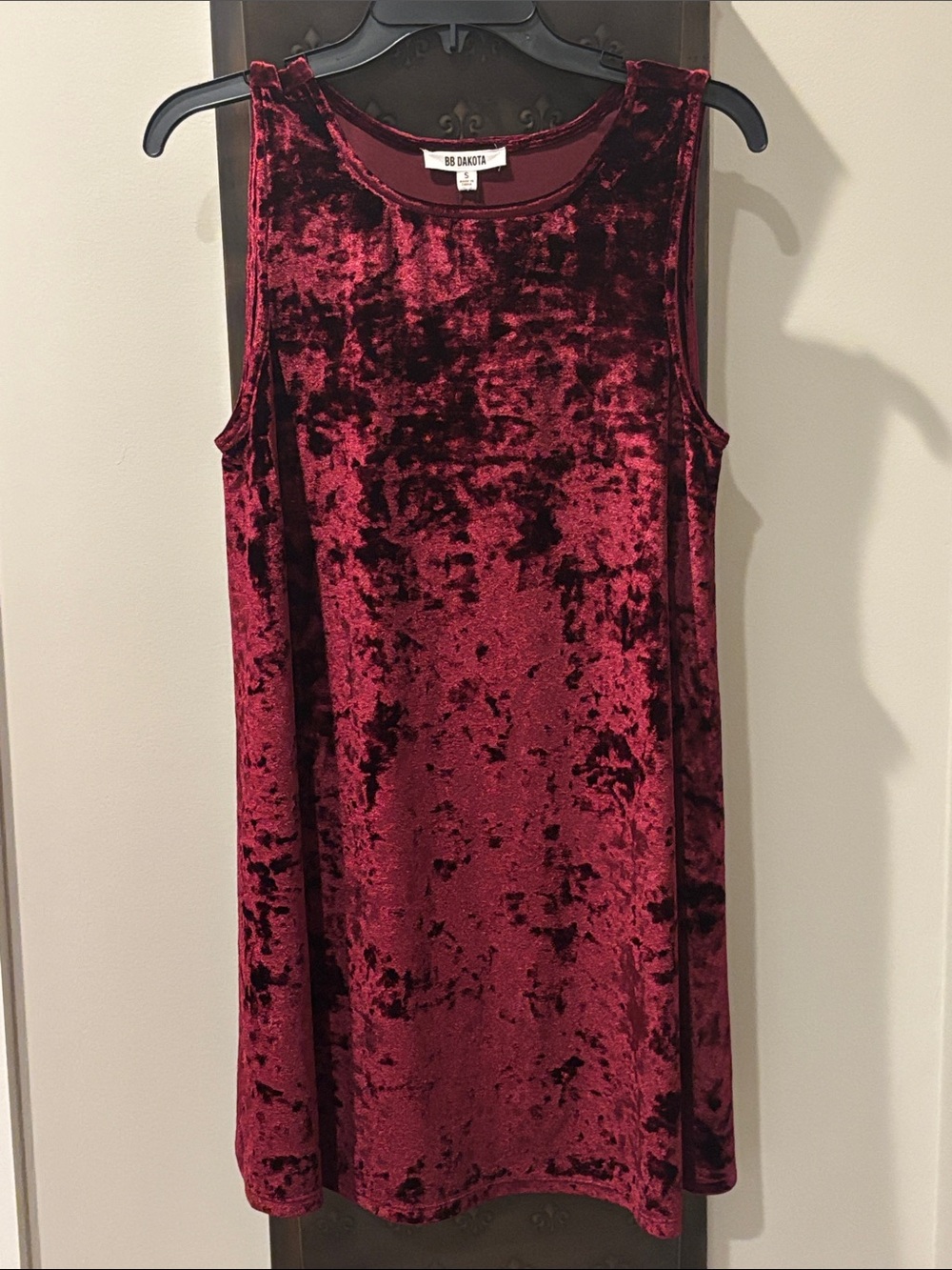 BB Dakota Crushed Velvet Mini Dress - Wine